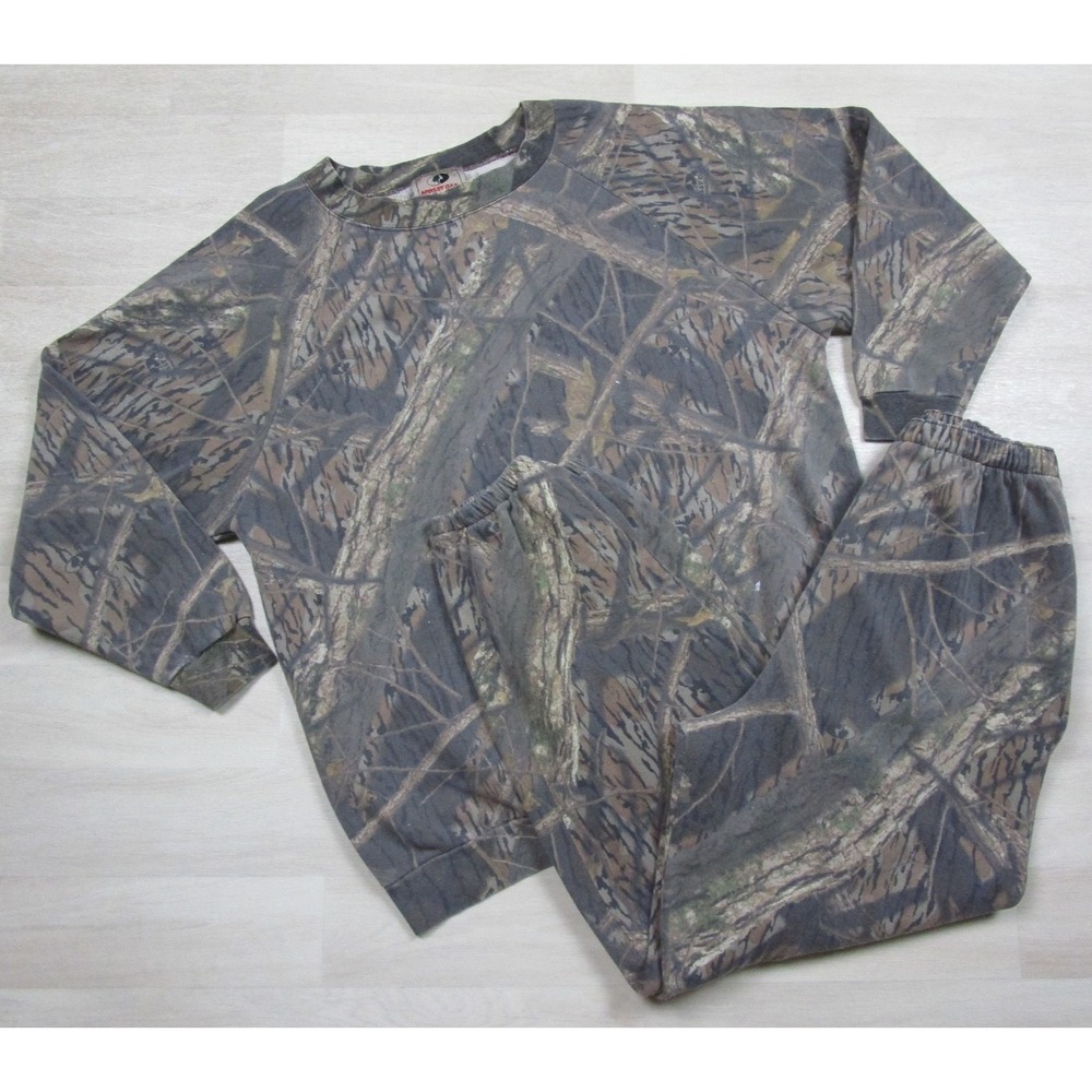 Vintage Mossy Oak Camo Sweatsuit Men's (2X) Sweatpants Crewneck Shadow Branch